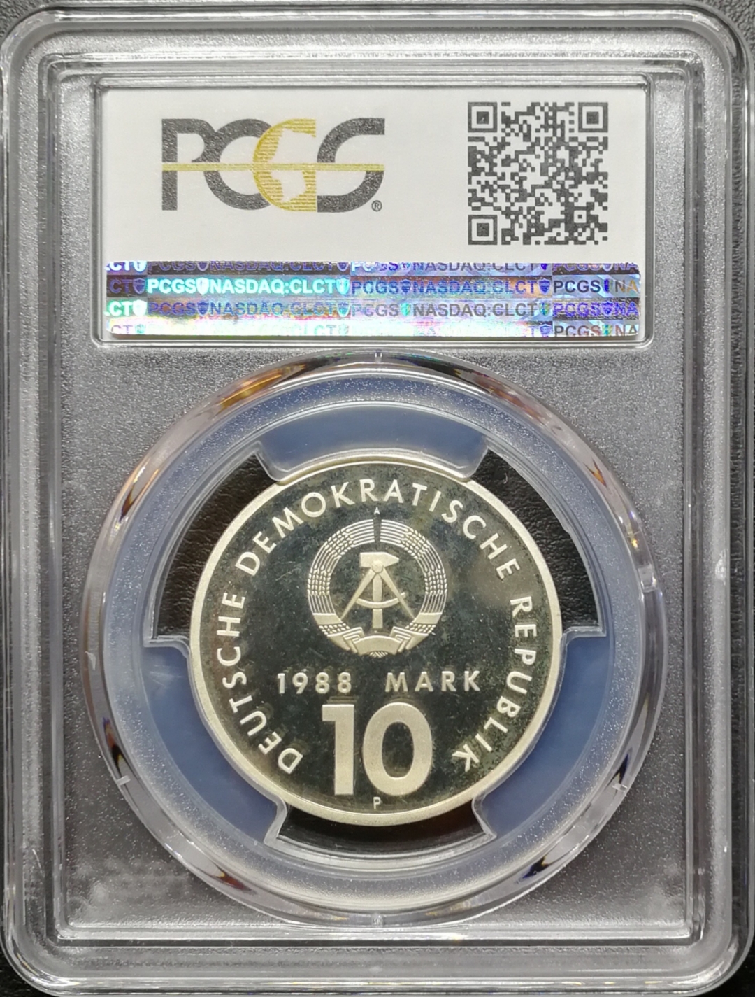凡希社世界钱币微拍第七十四期 稀!1988东德10马克银样币PCGS-SP66