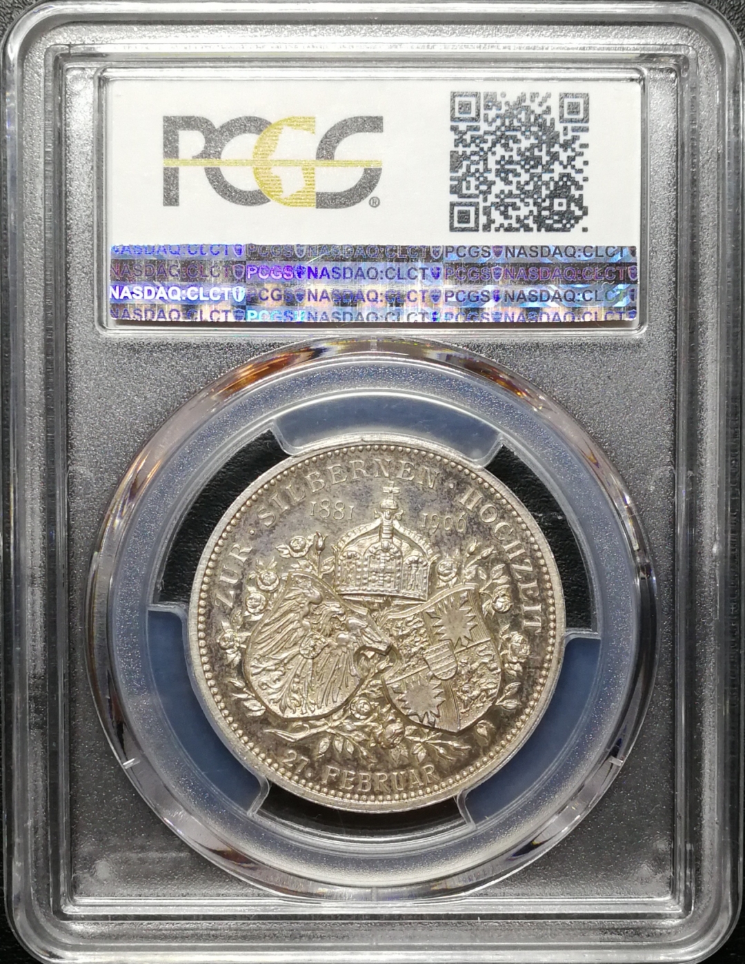 凡希社世界钱币微拍第七十四期 1906德皇结婚纪念银章PCGS-SP64类镜面