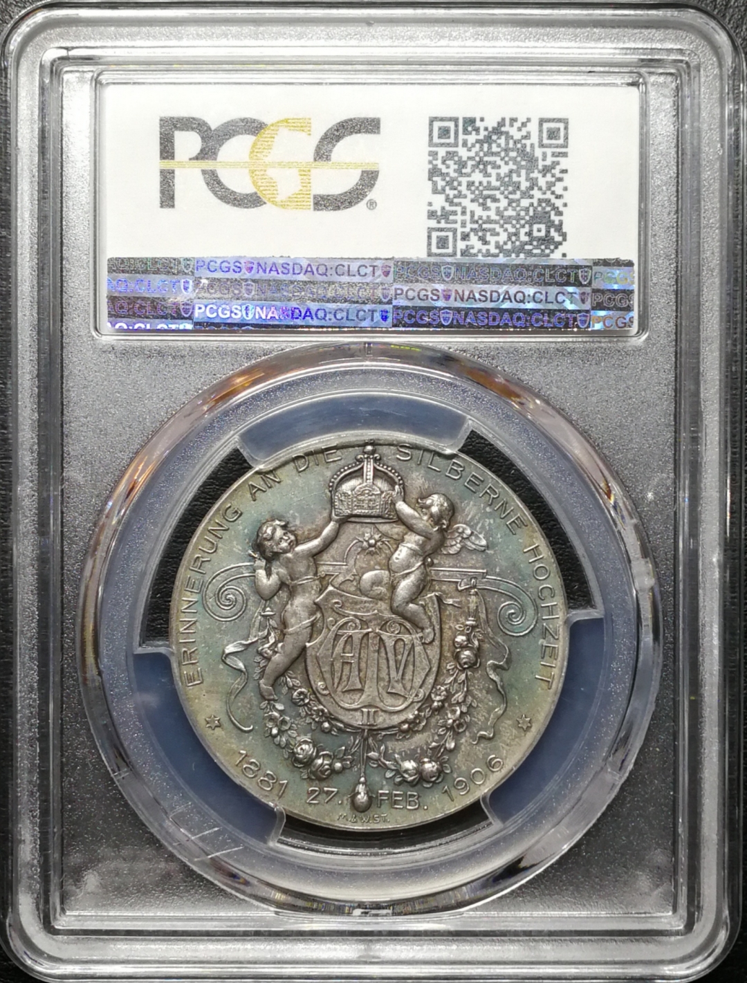 凡希社世界钱币微拍第七十四期 1906德皇银婚纪念银章PCGS-SP64