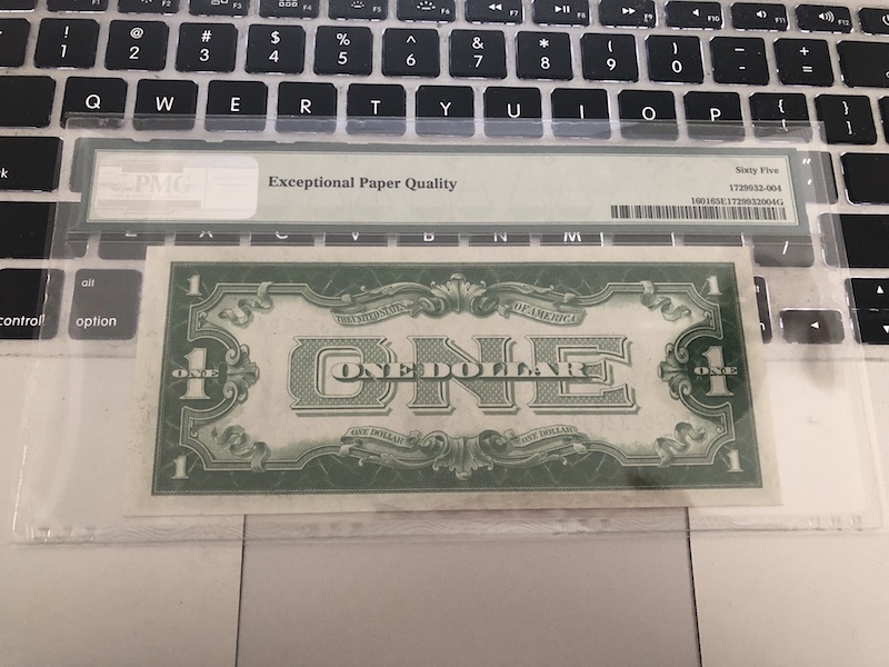 收藏联盟第七十三期拍卖 美国银元券蓝库印 281 PMG65E