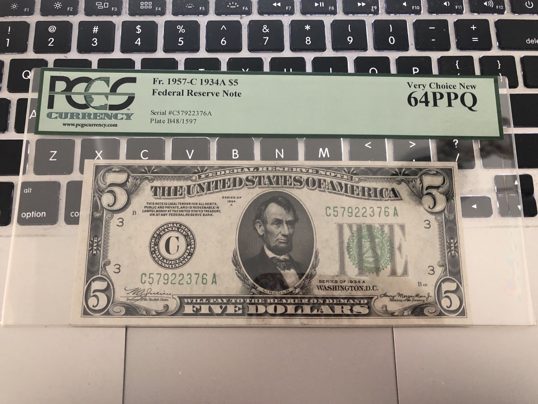 收藏联盟第七十三期拍卖 美元联邦储备券345 PCGS64PPQ