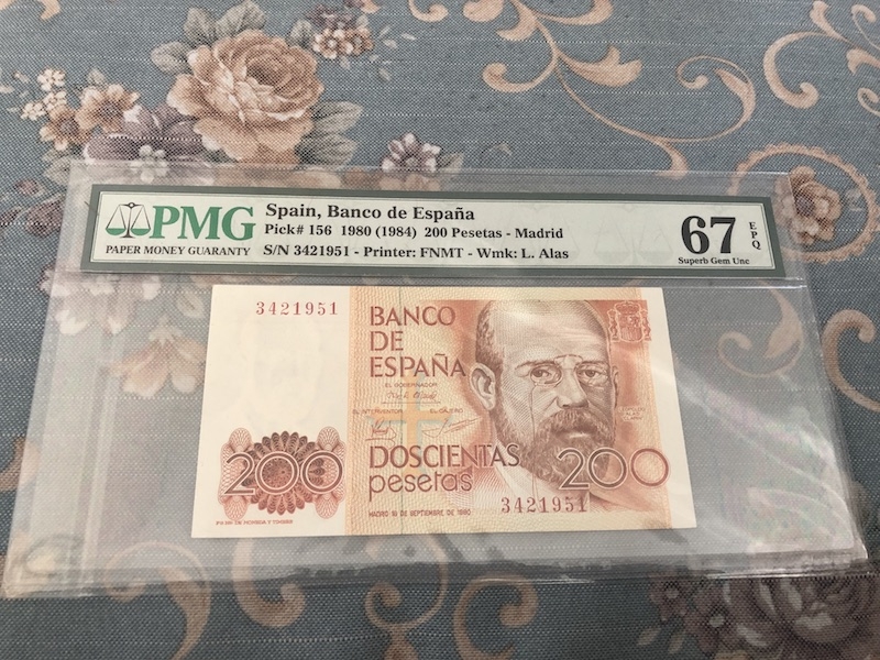 收藏联盟第七十三期拍卖 西班牙80200 PMG67E