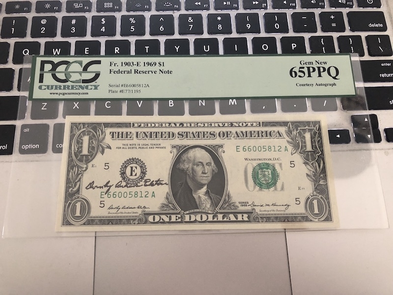 收藏联盟第七十三期拍卖 美国 691 PCGS65PPQ 财长签名