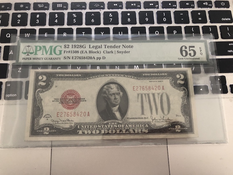 收藏联盟第七十三期拍卖 美国红库印282 PMG65E