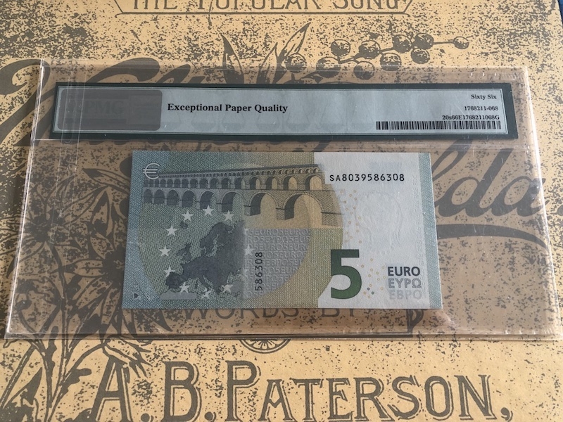 收藏联盟第七十三期拍卖 5欧元2013版（意大利）PMG66E