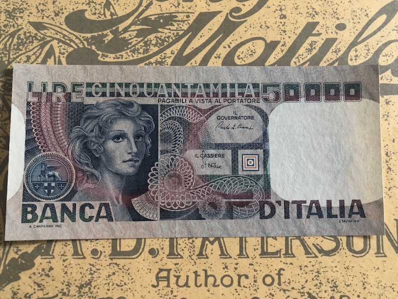收藏联盟七十四期拍卖 意大利春主题50000里拉和10000里拉 UNC