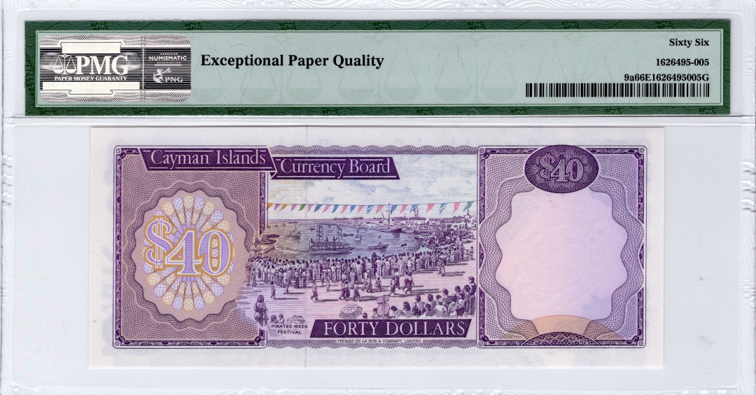 收藏联盟七十四期拍卖 开曼群岛1974年40元PMG66E