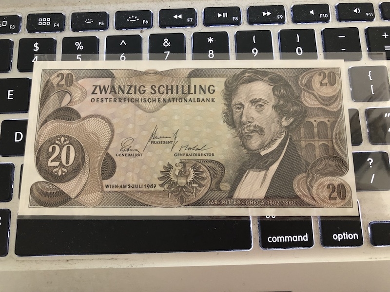 收藏联盟七十四期拍卖 奥地利1967年20先令 UNC