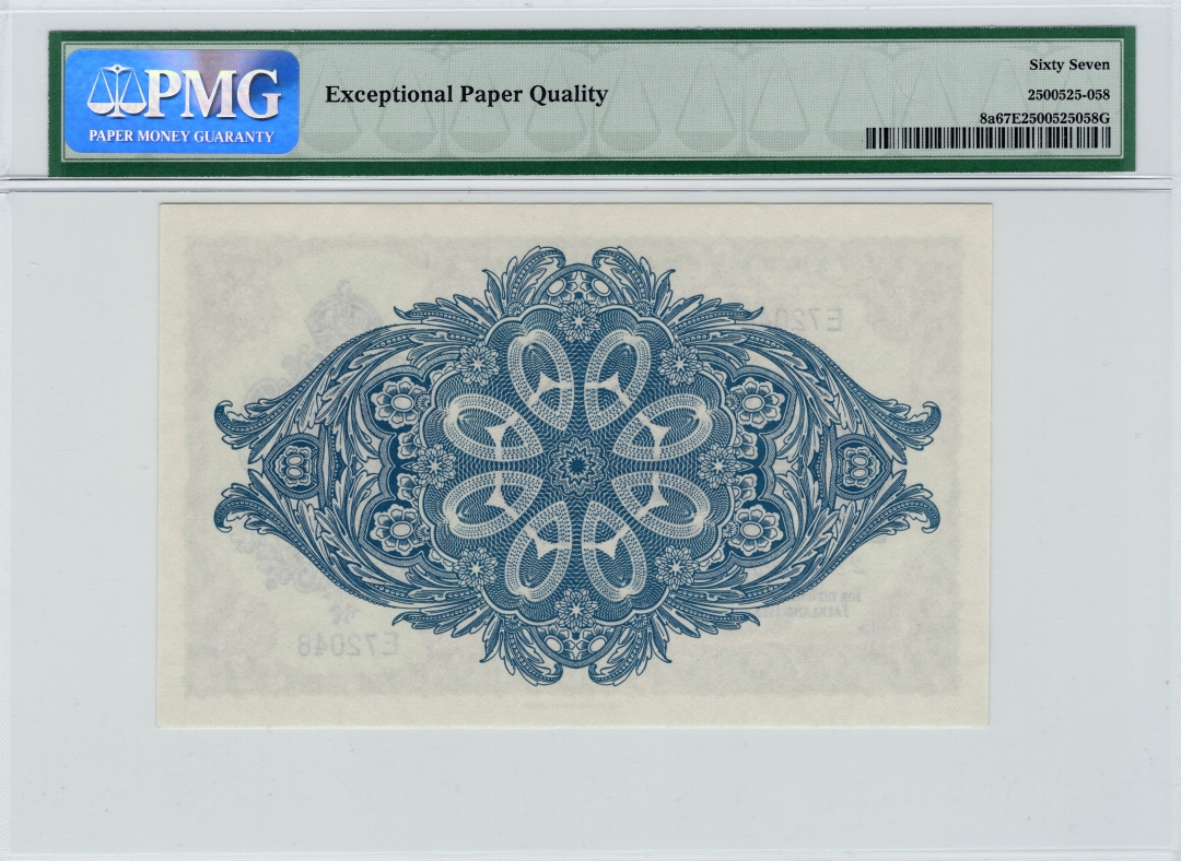 收藏联盟七十四期拍卖 福兰克群岛1967年1镑初版 PMG67E