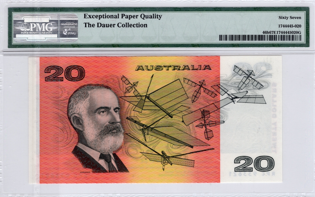 收藏联盟七十四期拍卖 澳大利亚1991年20澳元PMG67E冠军分