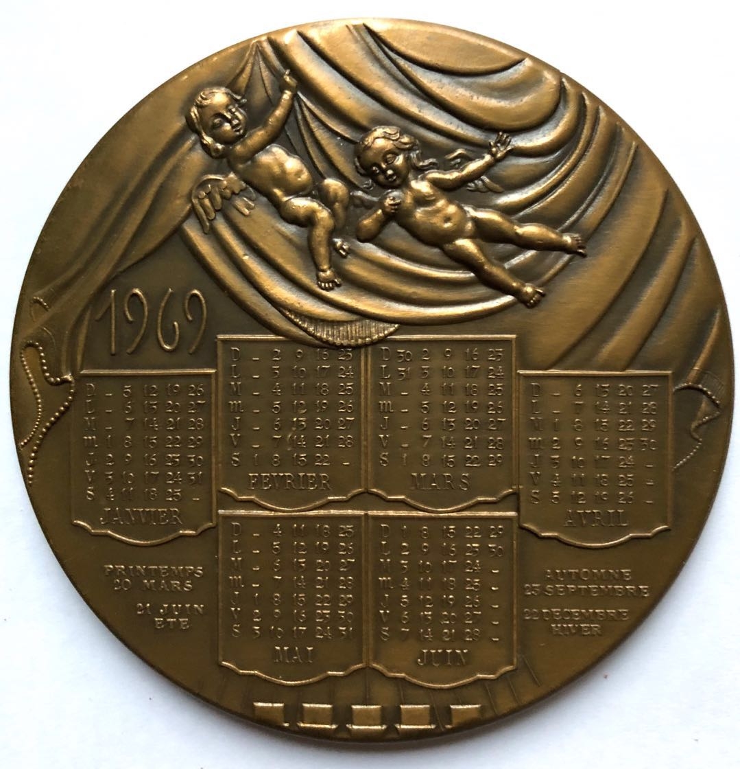 雕塑与币章 1969年日历章