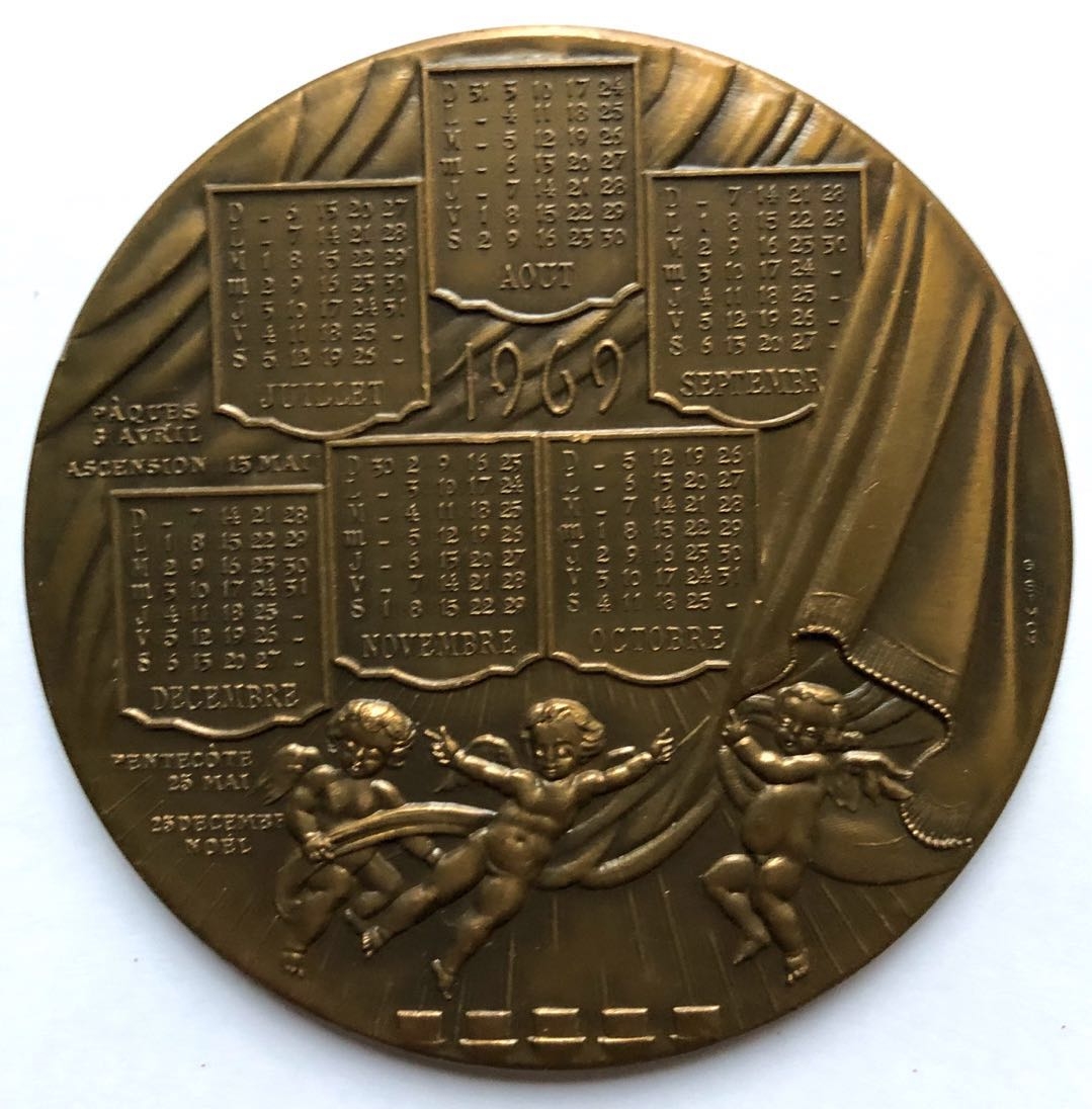 雕塑与币章 1969年日历章