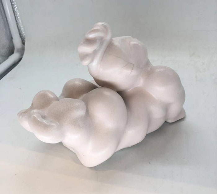 雕塑与币章 陶瓷福娃摆件艺术家签名