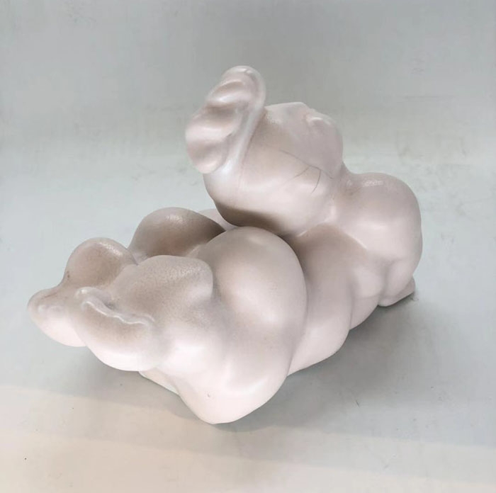 雕塑与币章 陶瓷福娃摆件艺术家签名