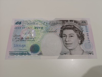 《外钞收藏家》第六十二期拍卖目录 - 1990年英镑E序列 5镑 unc