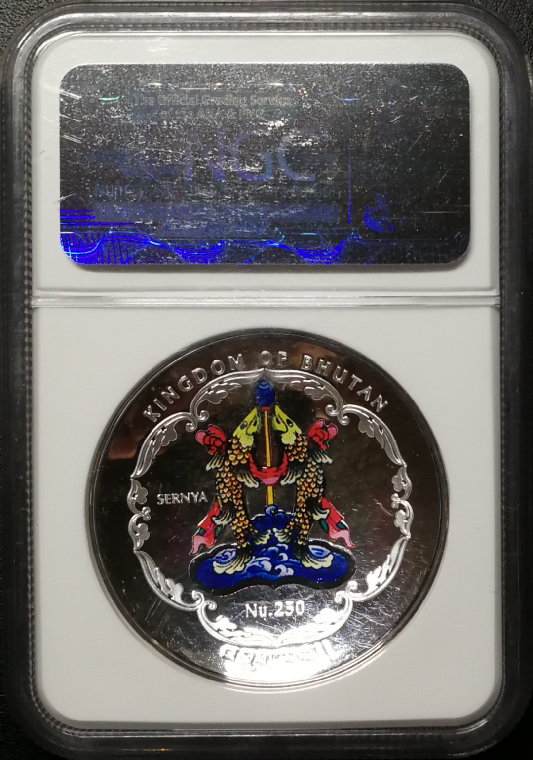 凡希社世界钱币微拍第七十五期 2014不丹弧形彩银币弥勒佛1盎司NGC-PF70UC