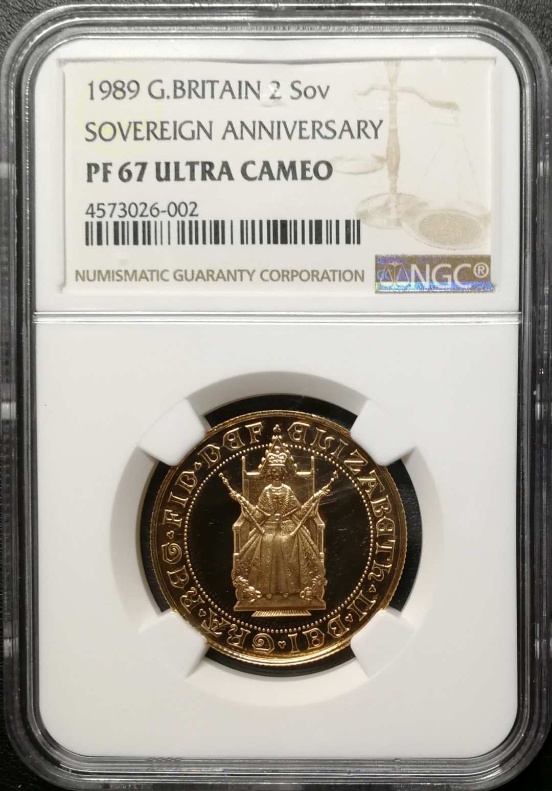 凡希社世界钱币微拍第七十五期 1989英国2索维林纪念金币NGC-PF67UC