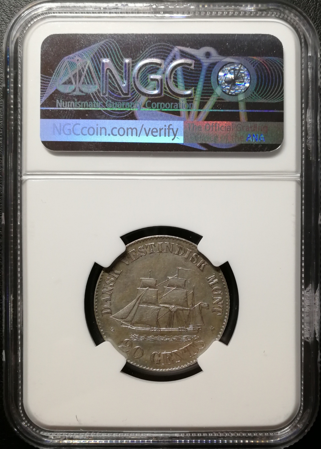 凡希社世界钱币微拍第七十五期 1862丹属西印度20分NGC-AU58