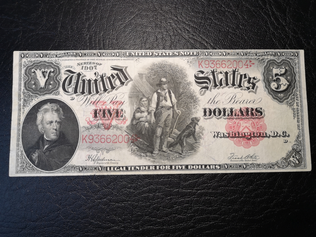 《外钞收藏家》第六十二期拍卖目录 1907年5美元 大票 vf品相