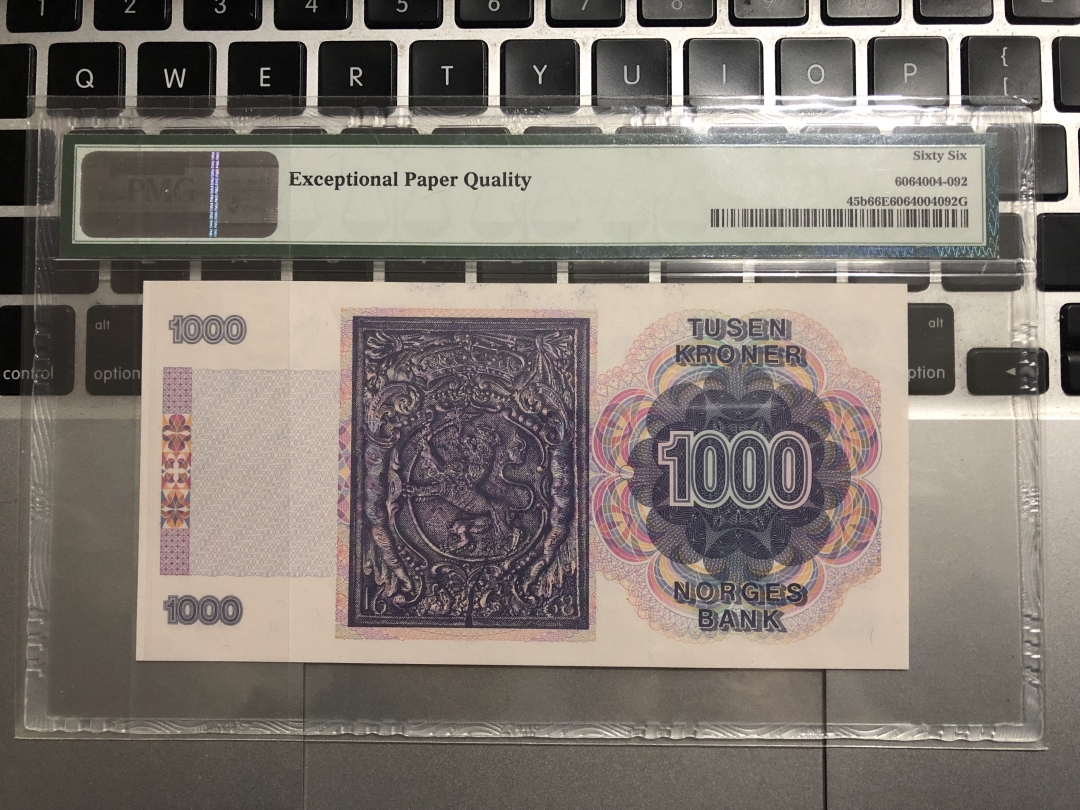 收藏联盟第七十五期拍卖 挪威1998年1000克朗 PMG66E