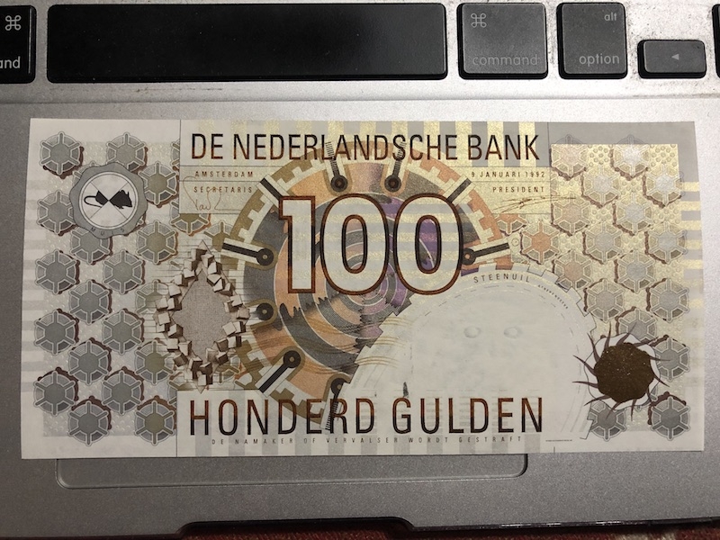 收藏联盟第七十五期拍卖 荷兰齿轮版100盾 AU中折