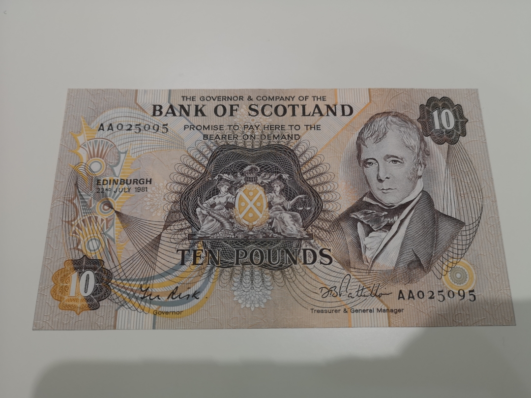 《外钞收藏家》第六十二期拍卖目录 苏格兰1981年10镑 vf品相
