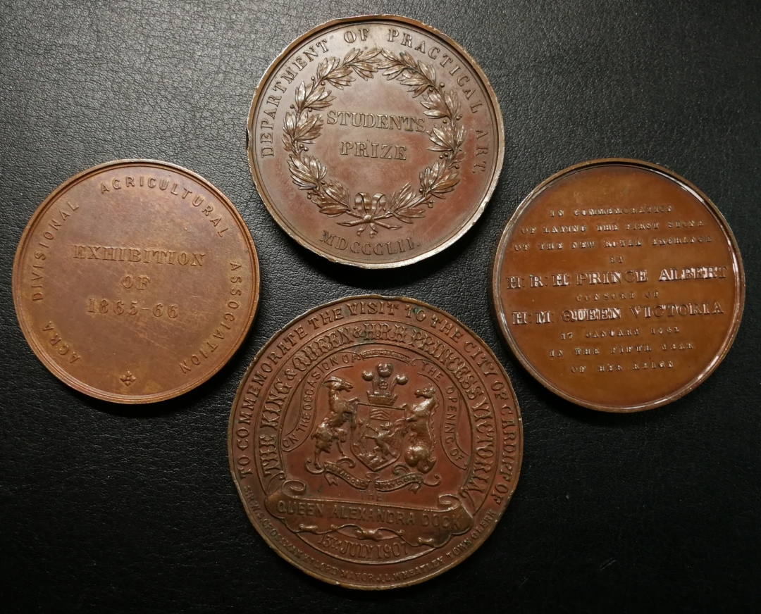 凡希社世界钱币微拍第七十五期 英国铜章四枚AU