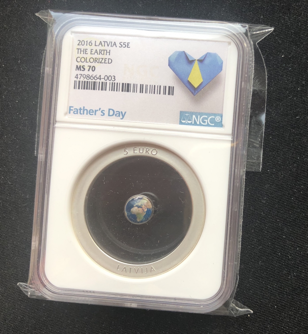 【随心拍】现代金银币拍卖第五期 【拉脱维亚】陶瓷地球银币ngc70分
