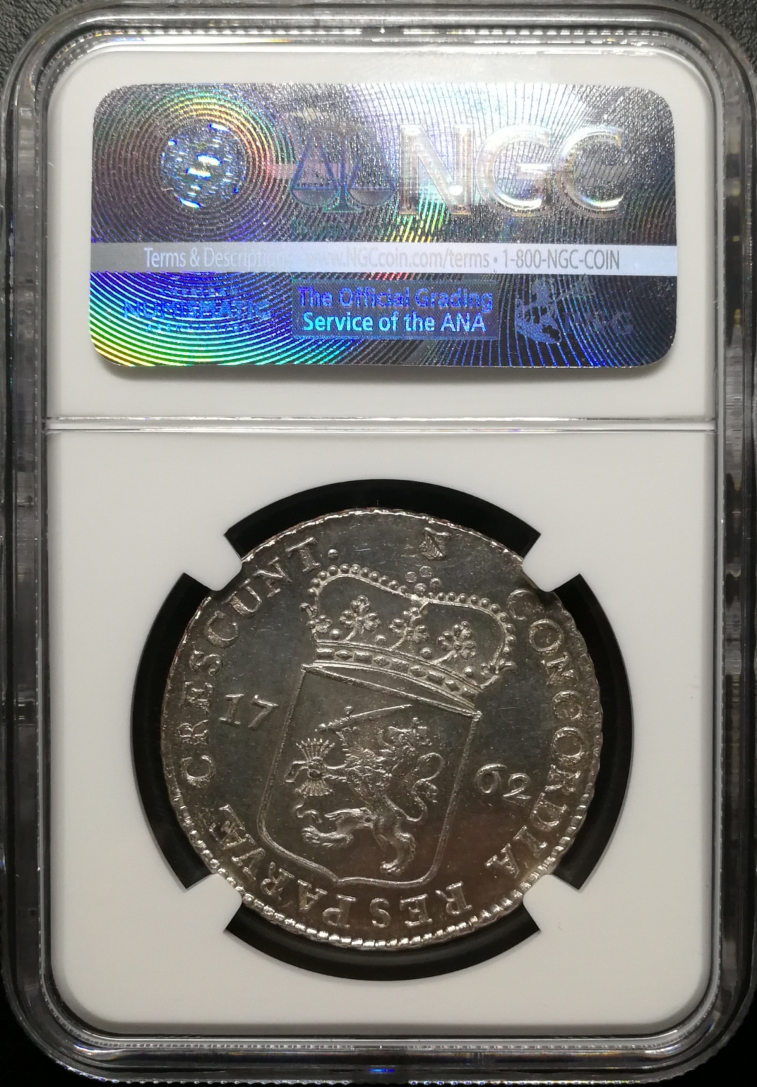 凡希社世界钱币微拍第七十五期 稀!1762尼德兰乌特勒支1/2杜卡特NGC-MS64