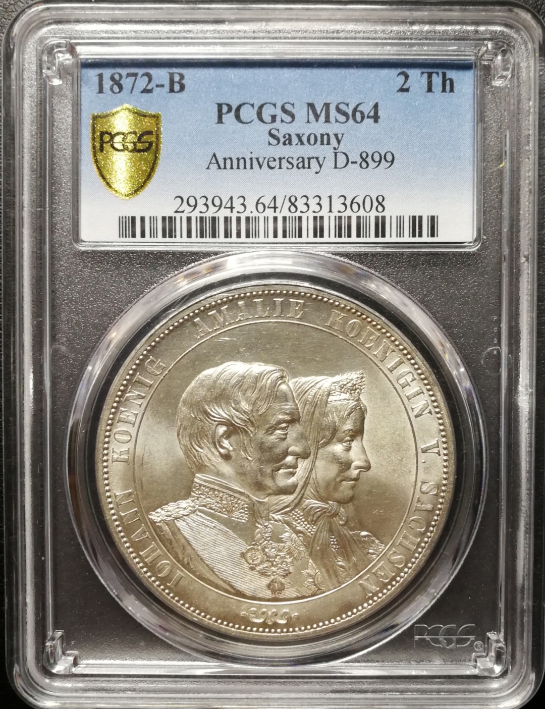 凡希社世界钱币微拍第七十五期 1872萨克森金婚2泰勒PCGS-MS64
