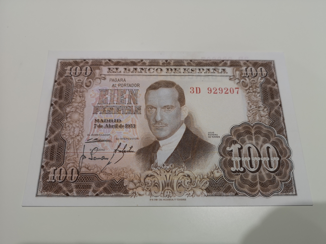 《外钞收藏家》第六十二期拍卖目录 西班牙1953年100比塞塔 unc