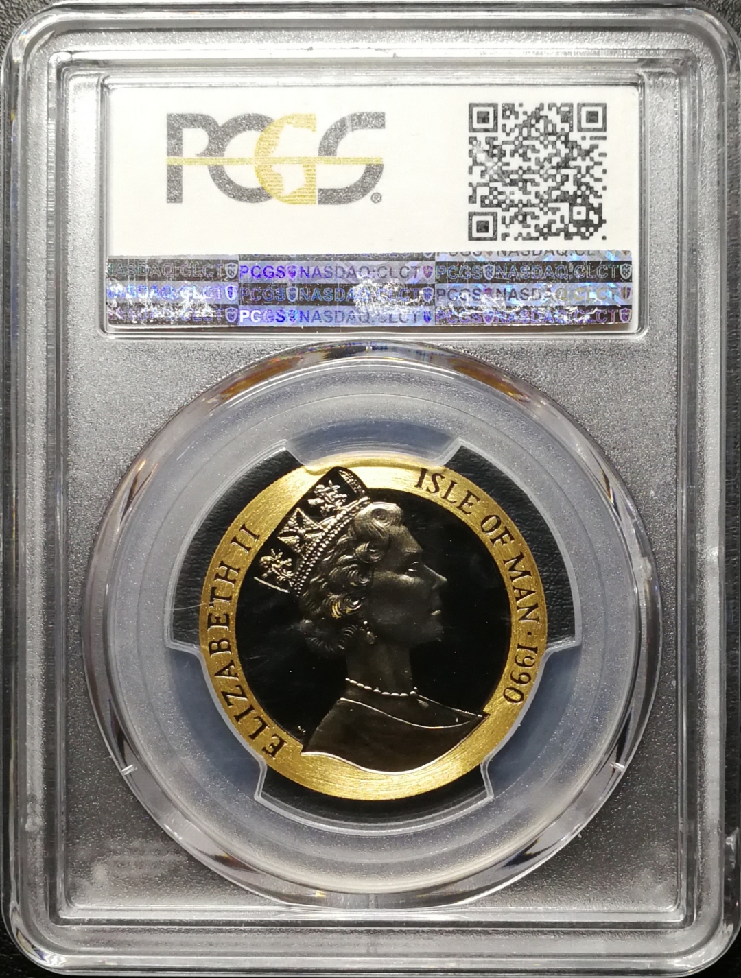凡希社世界钱币微拍第七十五期 1990马恩岛黑便士邮票1/2克朗金币PCGS-PF67