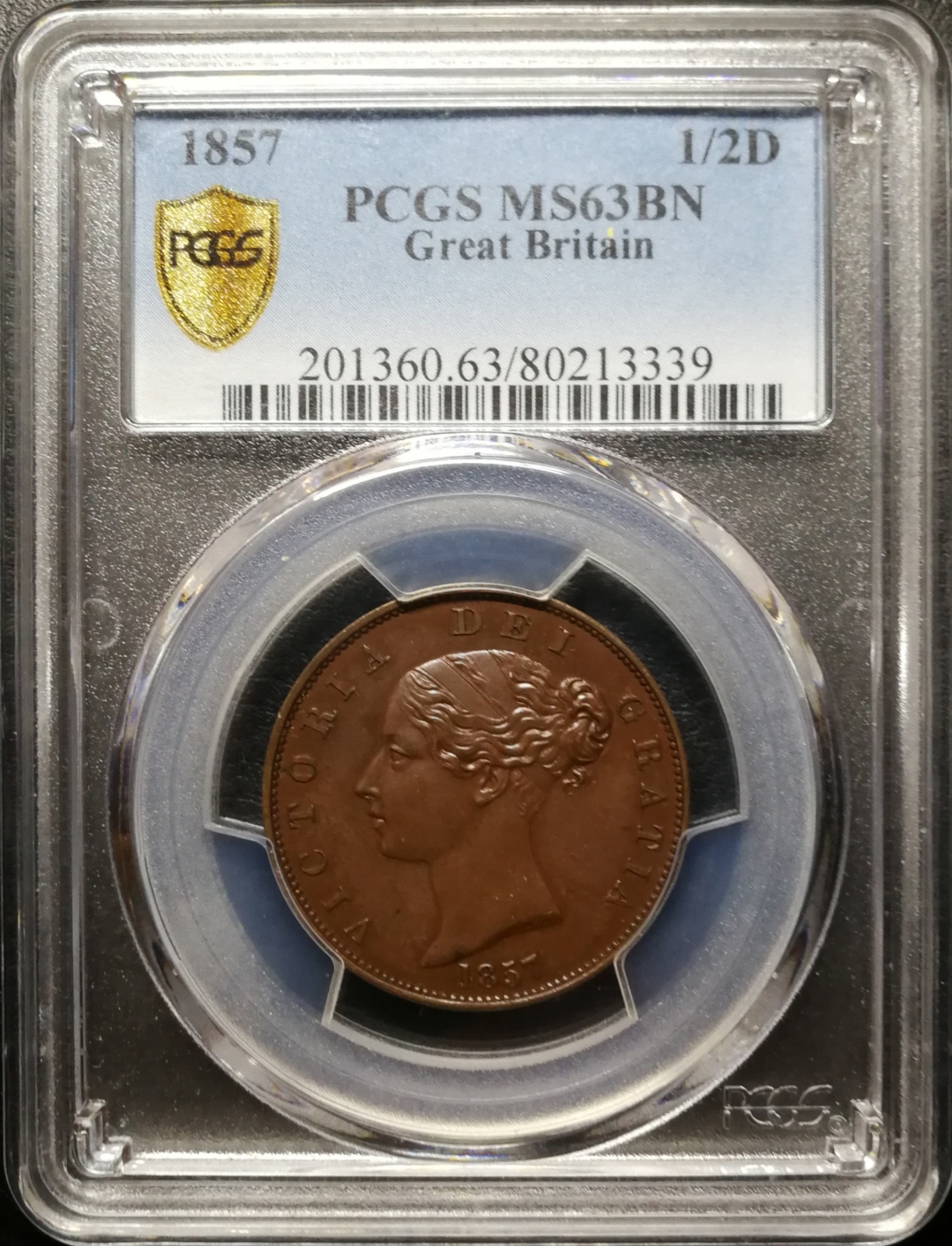 凡希社世界钱币微拍第七十五期 1859小维1/2便士PCGS-MS63