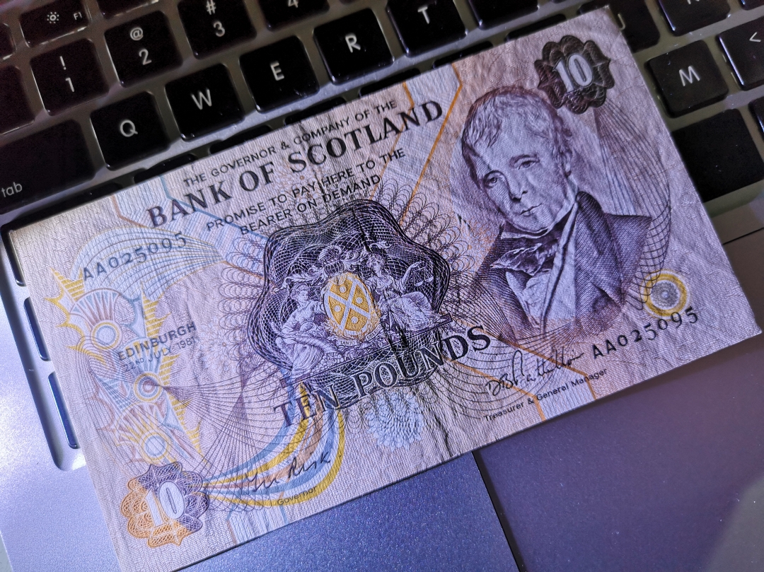 《外钞收藏家》第六十二期拍卖目录 苏格兰1981年10镑 vf品相