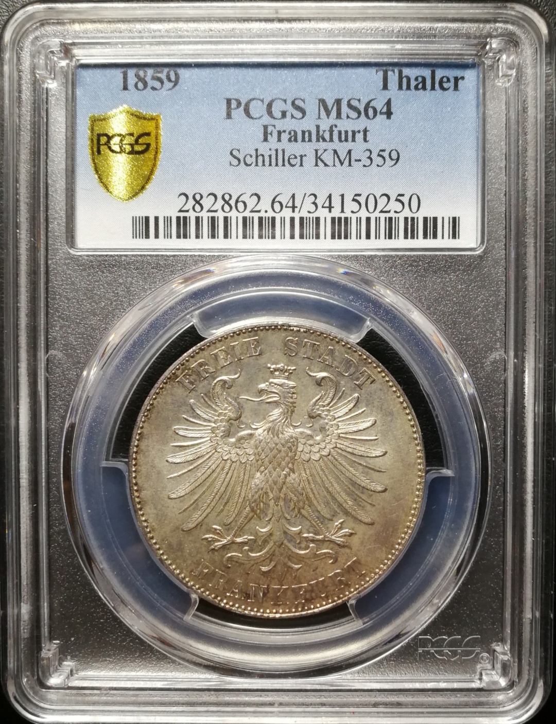 凡希社世界钱币微拍第七十五期 1859法兰克福席勒纪念泰勒PCGS-MS64