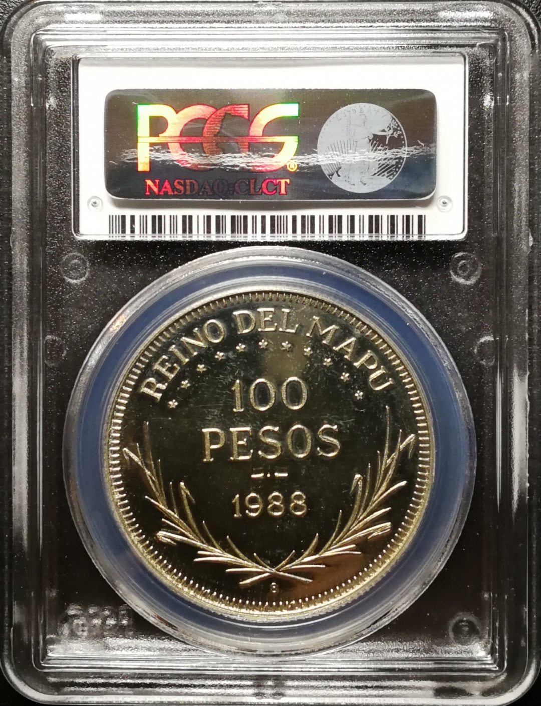 凡希社世界钱币微拍第七十五期 1988阿劳卡尼亚-巴塔哥尼亚100比索镍币PCGS-PL67