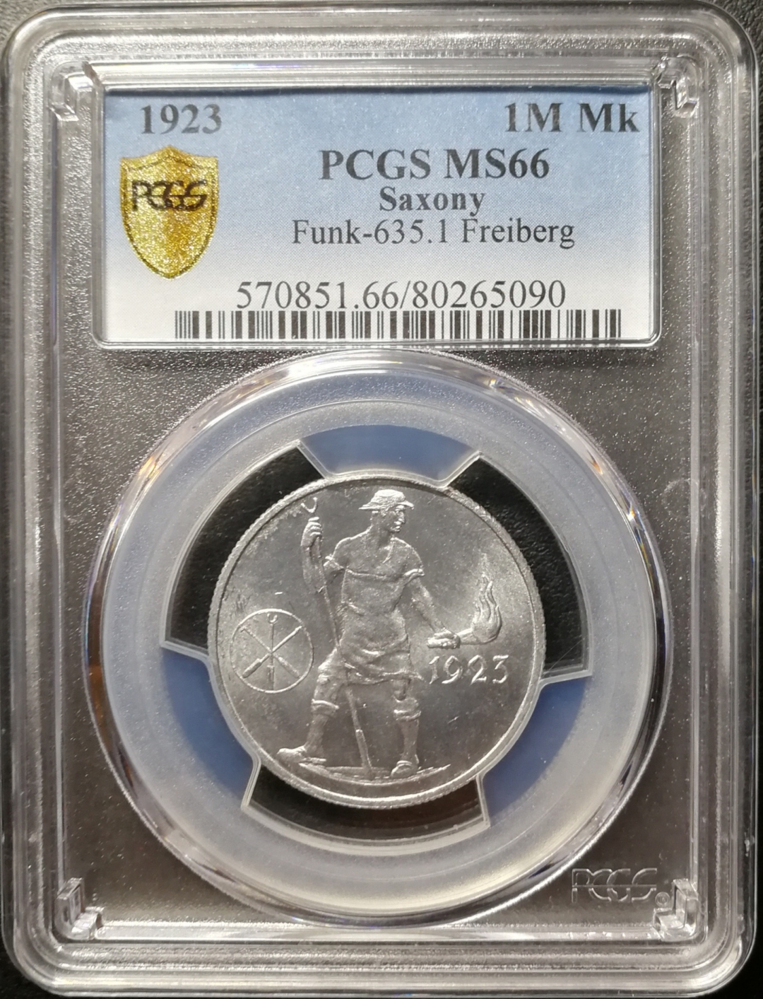 凡希社世界钱币微拍第七十五期 1923萨克森100万马克PCGS-MS66