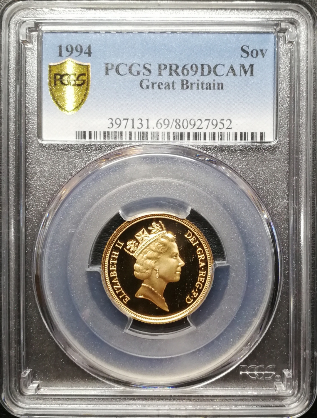 凡希社世界钱币微拍第七十五期 1994英国索维林金币PCGS-PF69DCAM