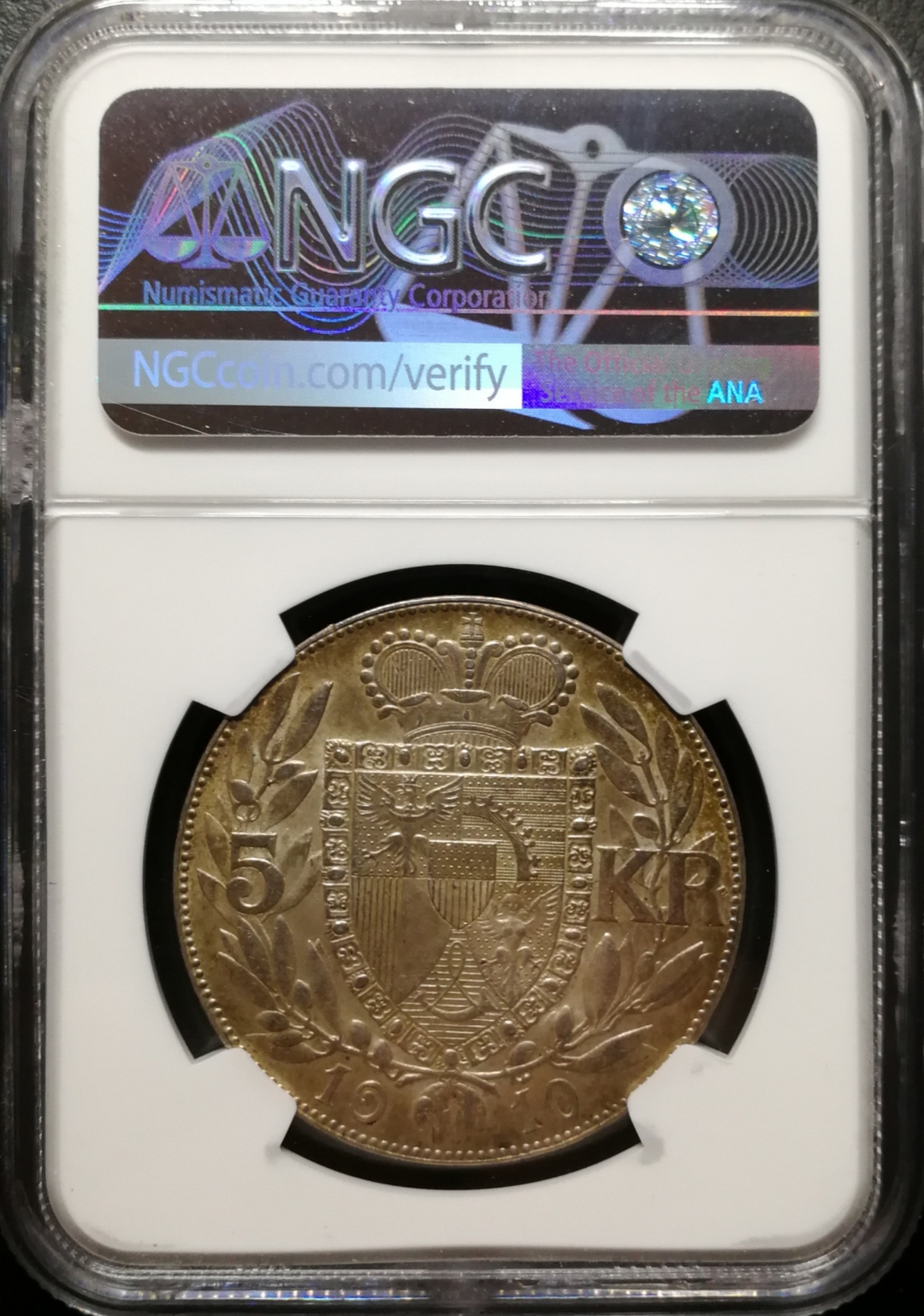 凡希社世界钱币微拍第七十五期 1910列支敦士登5K大银NGC-MS62