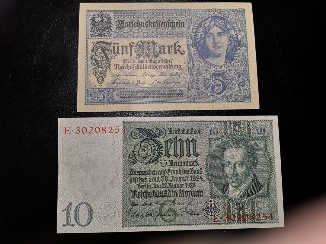 《外钞收藏家》第六十二期拍卖目录 老版德国 纸币 四张 au 及unc-品相