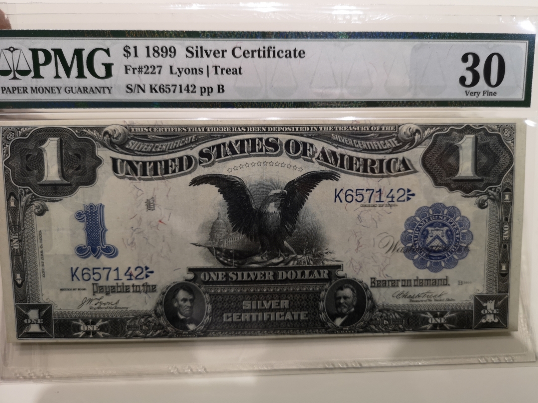 《外钞收藏家》第六十二期拍卖目录 1899年1美元 老鹰 pmg30
