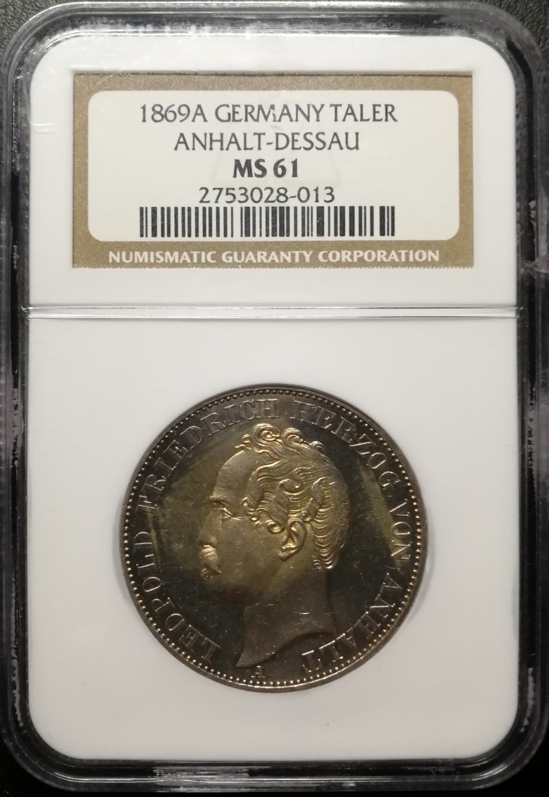 凡希社世界钱币微拍第七十五期 1869安哈特德绍泰勒NGC-MS61