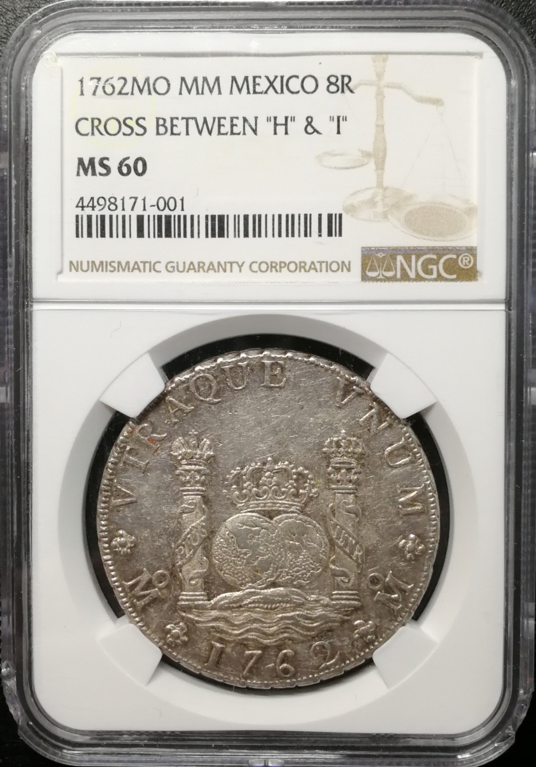 凡希社世界钱币微拍第七十五期 1762墨西哥地球双柱NGC-MS60