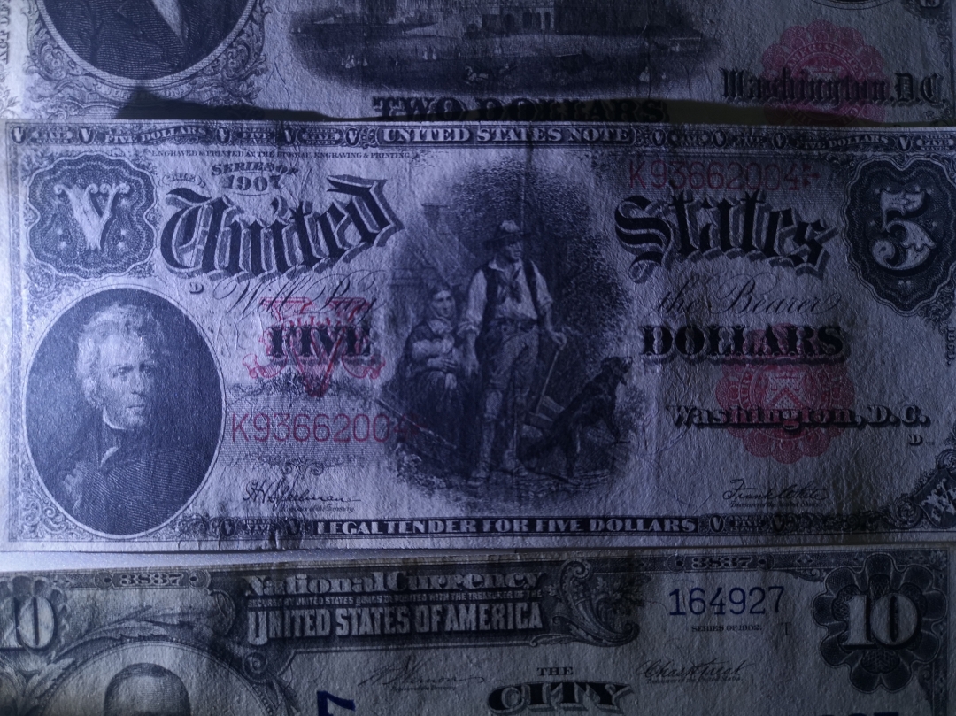 《外钞收藏家》第六十二期拍卖目录 1907年5美元 大票 vf品相