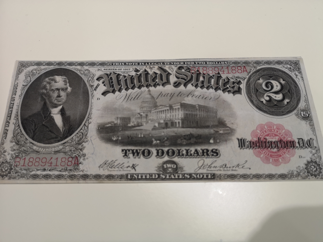 《外钞收藏家》第六十二期拍卖目录 1917年2美元  大票 vf品相