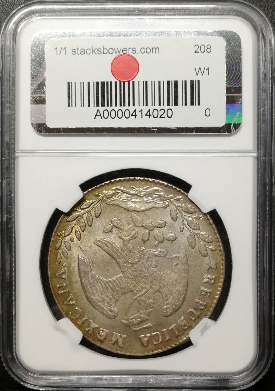 凡希社世界钱币微拍第七十五期 1882PI墨西哥鹰洋8R NGC-MS63