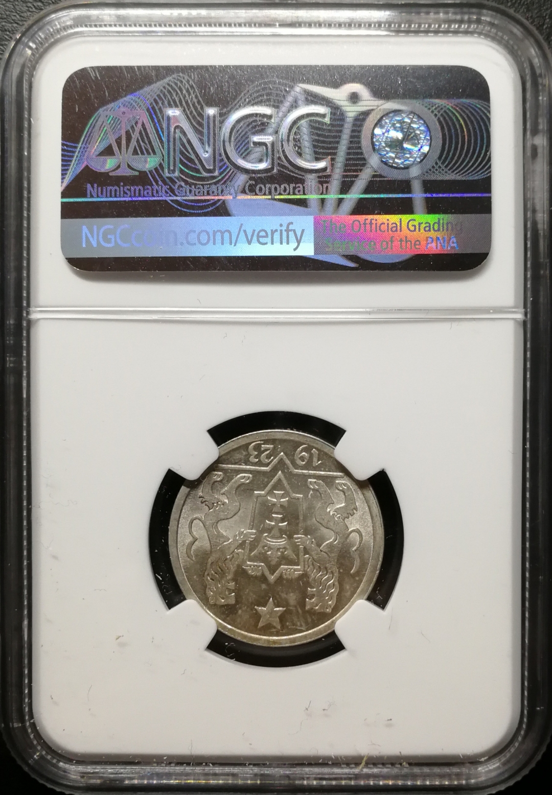 凡希社世界钱币微拍第七十五期 1923但泽港1盾NGC-MS63