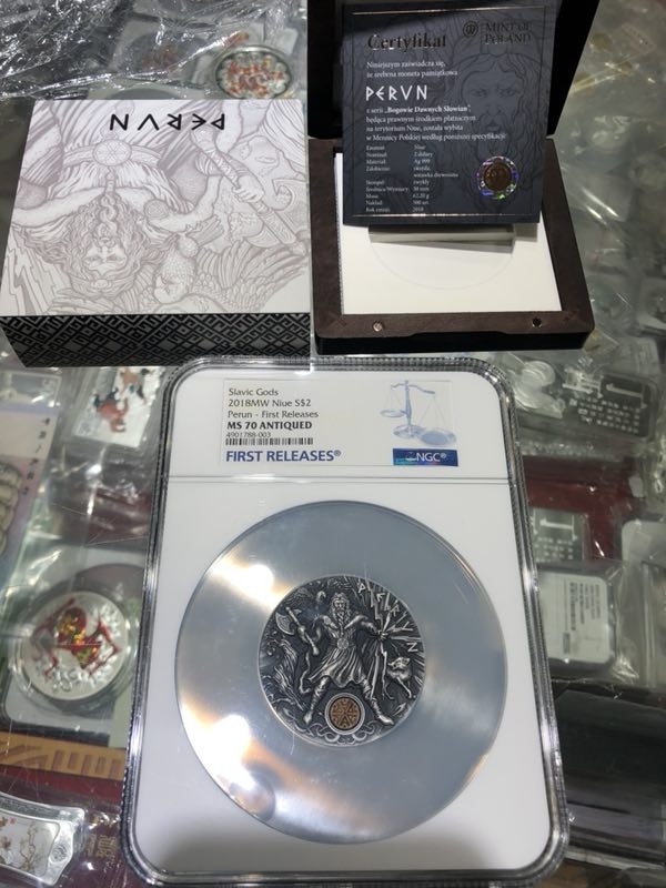 【随心拍】现代金银币拍卖第五期 Ngc首期70分，仿古高浮雕，2盎司了雷神佩龙银币