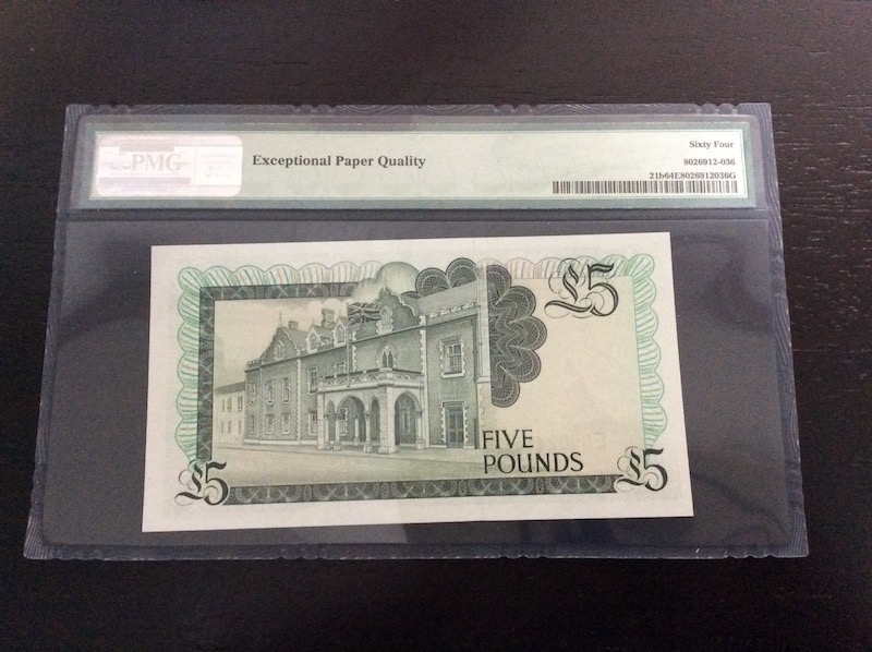 收藏联盟第七十六期拍卖 直布罗陀1988年5镑 PMG64E