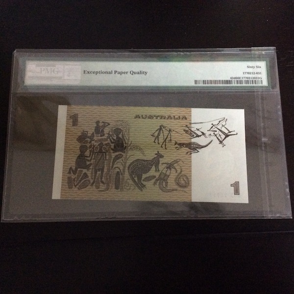 收藏联盟第七十六期拍卖 澳大利亚1983年1元 戎装女王 PMG66E亚军分